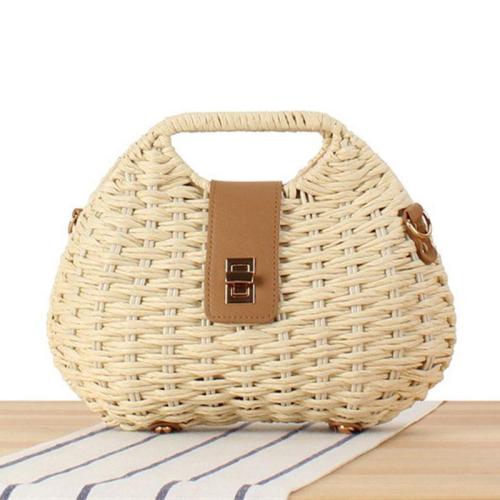 ZF371 New Fashion Shell Handbag Rattan Woven Bag For Summer Shoulder Bags For Girl Lovely Rattan Woven Ladies Bags