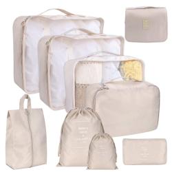 New Foldable Travel Luggage Organizer 9-piece Travel Set Individual Packing Cubes  Clothing Storage Travel Bags