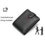 ZF206 Fashion Casual Short Wallet Vertical Head Layer Oil Wax Cowhide Men Leather Money Clip RFID Anti-theft Brush