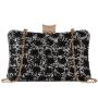 New arrival lady evening hand bag ladies trendy gold chain rhinestone clutch bag women evening bag 2024