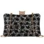 New arrival lady evening hand bag ladies trendy gold chain rhinestone clutch bag women evening bag 2024