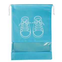 HR409 Hot Selling Dust Travel Shoe Storage Bag Transparent Visible Drawstring Strap Pocket Shoe Bag Nonwoven Home Organizing Bag