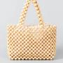 Handmade woven bag for women's summer fashion wooden bead bag