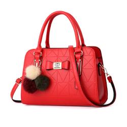 Fashion Women High Quality  Handbags With Wallet China Wholesale PU Ladies Shoulder Bag Luxury Female  Handbag With Pompon
