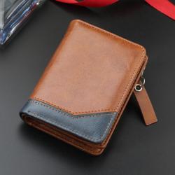 XL299 Soft Comfortable Purse Gift Packaging Box Card Holders Accept Customized Logo Men's Genuine Leather Short Wallet