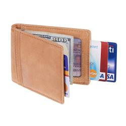Leather Credit Card Wallet Holder Men Slim Wallet with Money Clip DDP shipping