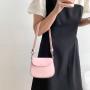 Custom PU Leather Mini Shoulder Bag Fashion Handbag Simple Plain Sling Bag Candy Color Little Girl Pink White Hand Bag