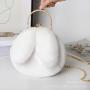 Plush Bag Female Oblique Cross Korean Version Lovely Portable Plush Bag Autumn Winter New Rabbit Ear Clip Mouth Bag