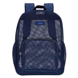 Gelory Travel Outdoor Sports Mesh Backpack College Student Heavy Duty Semi-Transparent Mesh Backpack