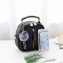 Fashion Luxury Lichee Crossbody Hand Bags For Women PU Ladies Purse Girl Contrast Color Hanging Decoration Handbags With Pom Pon