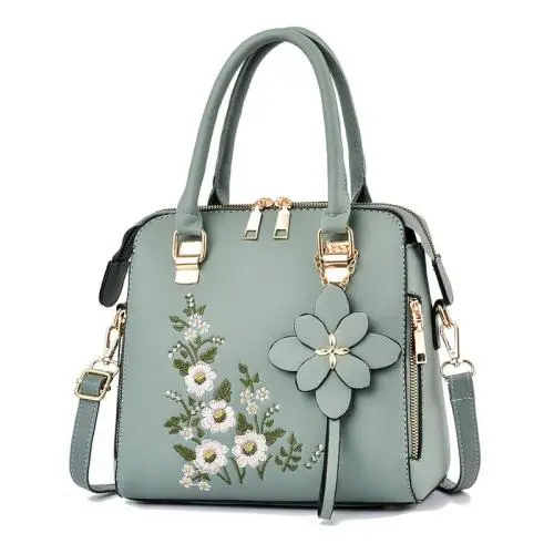 CCF412-1 Women Crossbody Shoulder Bags Embroidered Flowers Designer Pu Leather Ladies Tote Bag Chinese Style Handbag For Women