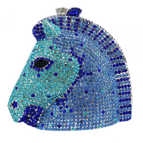 2024  women animal evening purse bags wedding bridal bling rhinestone Horse's head diamond party clutch handbag Evening hand Bag