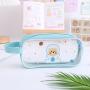 New hand painted cartoon stationery storage bag PVC transparent waterproof portable portable pencil cases