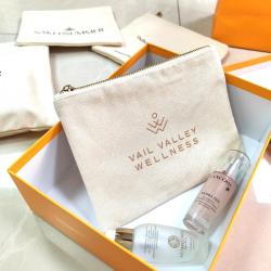 Custom Logo Printing Canvas Gold Zipper Cosmetic Product Bag Recycled Natural Cotton Canvas Gift Makeup Pouch