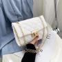 New Simple Fashion Diamond Chain Messenger Shoulder Bag China Wholesale PU Womens Bags Cover Type Lock Cell phone Bag Handbags