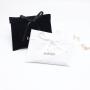 Custom Logo Printed Black White Jewelry Gift Perfume Velvet Envelope Pouch Dust Flap Velvet Packaging Bag