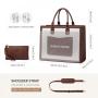 LOVEVOOK 2pcs/set Wholesale 15.6 In Laptop Tote Work Bag PU Leather Vintage Briefcase Large Laptop Bag for Women