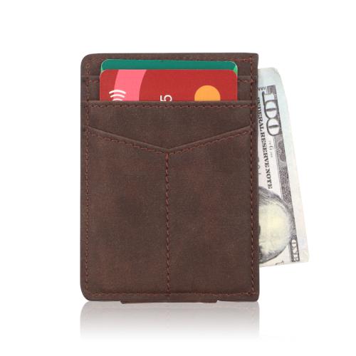 Factory Wholesale Crazy Horse Leather Card Holder Wallet Genuine Leather Men Card Holder