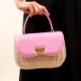 Manufactured Handcrafted Women Cross Body Straw Braid Beach Bag Luxury Ladies PU Leather Handbags Women Designer Bags Handbag