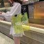 2024 Summer Bucket Jelly Bag pvc Transparent Handbag Single Shoulder Letter Large Capacity Beach Bag