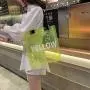 2024 Summer Bucket Jelly Bag pvc Transparent Handbag Single Shoulder Letter Large Capacity Beach Bag