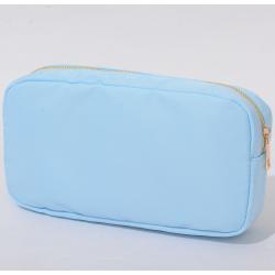 Wholesale Letter Chenille Custom Monogram Makeup Bag Personalized Cosmetic Bag Travel Quilted Nylon Cosmetic Makeup Bag