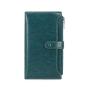 KBW665 RFID Anti-magnetic Wallet Double Zipper Cell Phone Bag Leather Clip New Card Case High Quality Long Money Clip