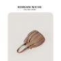 New Design Drawstring Shoulder Bag Plain Creative Trend Fashion Messenger Bag Striped Pleated Bucket Bag