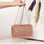 Dacron Texture Hand-made Feather Cover Sense of Design Women Evening bags Clutch Bag Hard Case