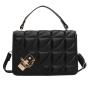 New retro solid color small bag 2024 summer fashion embossed crossbody bag diamond simple handbag women's shoulder messenger bag