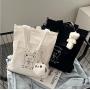 Wholesale Canvas Handbags Brands China Women Shoulder Bag Bear Pendant New Trendy Design Women'S Handbags