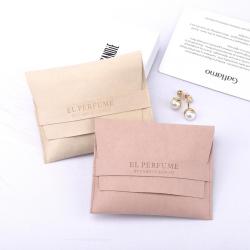 Jiaxinda Luxury Custom Emboss Jewelry Pouch Packaging Microfiber Flap Envelope Necklace Bracelet Jewelry Bag