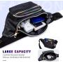 Gelory Fashion Casual Travel Shopping Hiking Women Men Fanny Pack PU Leather Waist Bag with 5 Pouches