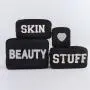 Keymay Custom Personalized Chenille Letter Bag Gift Blank Cosmetic Bag Waterproof Nylon Pouch Preppy Makeup Bag