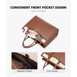 LOVEVOOK Designer Luxury Laptop Bag Women Waterproof Leather Computer Tote Bag Business Office Briefcase Large Capacity Handbag