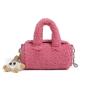 2024 Custom Faux Fur Barrel Bag Handbag For Women Ladies Charm Sherpa Purse