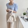 New Women's Korean Bag Folds Clutch Creative Custom Design Fashion Ladies Handbag Soft Leathear Pure Fold Small Square Bag
