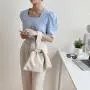 New Women's Korean Bag Folds Clutch Creative Custom Design Fashion Ladies Handbag Soft Leathear Pure Fold Small Square Bag
