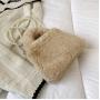 2024 Custom Faux Fur Bag Handbag For Women Ladies With Pearl Shoulder Strap