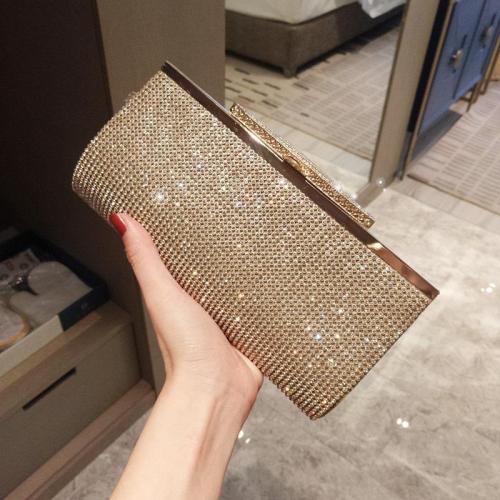 sac tendance 2024 New Women's Rhinestone Gold And Silver Handbag Banquet Party Handbag Dinner Shoulder Crossbody Bag