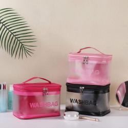 Summer new transparent PVC large capacity waterproof cosmetic bag portable female travel toiletry bag storage bag handbag