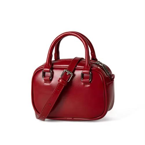 Wholesale Customized LOGO Cute Solid Color Women's Handbag Red Mini Square Tote Chubby Bag Tiny