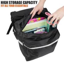 Water Resistant Bicycle Rear Seat Pannier Cargo Trunk Storage Cycling Carrier Chest Bag with 8L Capacity Multi Pocket Taillight