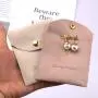 Custom Logo Emboss Packaging Microfiber Flap Envelope Pouch Suede Jewelry Envelope Bag