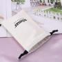 Custom Logo Printed Brush Canvas Jewelry Packaging Pouch Luxury Soft Drawstring Cotton Gift Jewelry Dust Bag