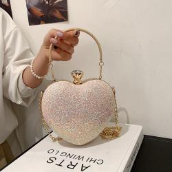 Heart shaped fashionable and personalized chain crossbody bag