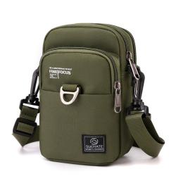 HR153 Men's One Shoulder Cross Body Waist Bag Nylon Travel Phone Change Keycard Small Square Bag Fashion Shoulder Messenger Bag