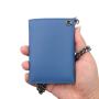 Wholesale Handcrafted RFID Leather Wallet For Men Sleek Trifold Front Pocket Wallet With Necklace