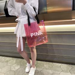 2024 Summer Bucket Jelly Bag pvc Transparent Handbag Single Shoulder Letter Large Capacity Beach Bag