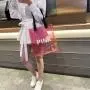 2024 Summer Bucket Jelly Bag pvc Transparent Handbag Single Shoulder Letter Large Capacity Beach Bag